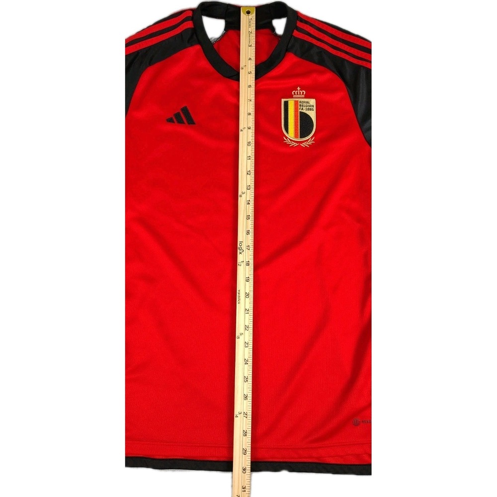 Adidas Belgium 2022-23 World Cup Flaming Shorts Sleeve Soccer Jersey Mens LG - Picture 11 of 12